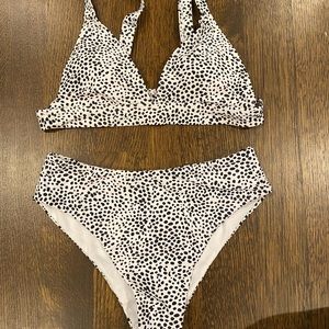 Black and white polka dot bikini